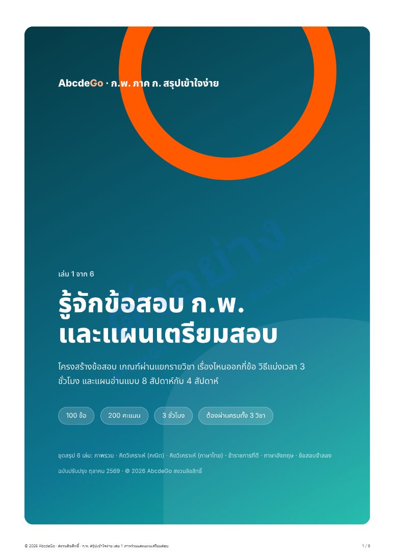 ก.พ. ภาค ก. สรุปเข้าใจง่าย ชุด 7 เล่ม